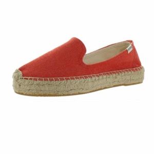 Soludos red platform smoking slipper espadrilles